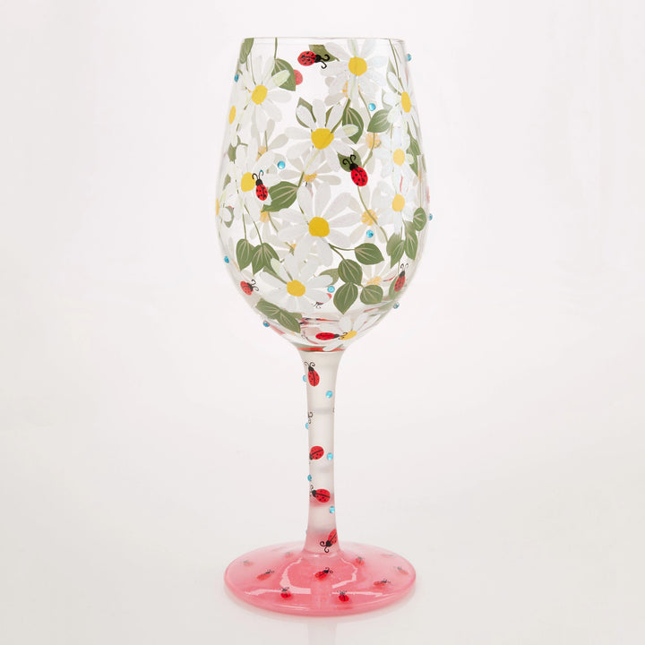 Ladybird Hand Painted Wine Glass