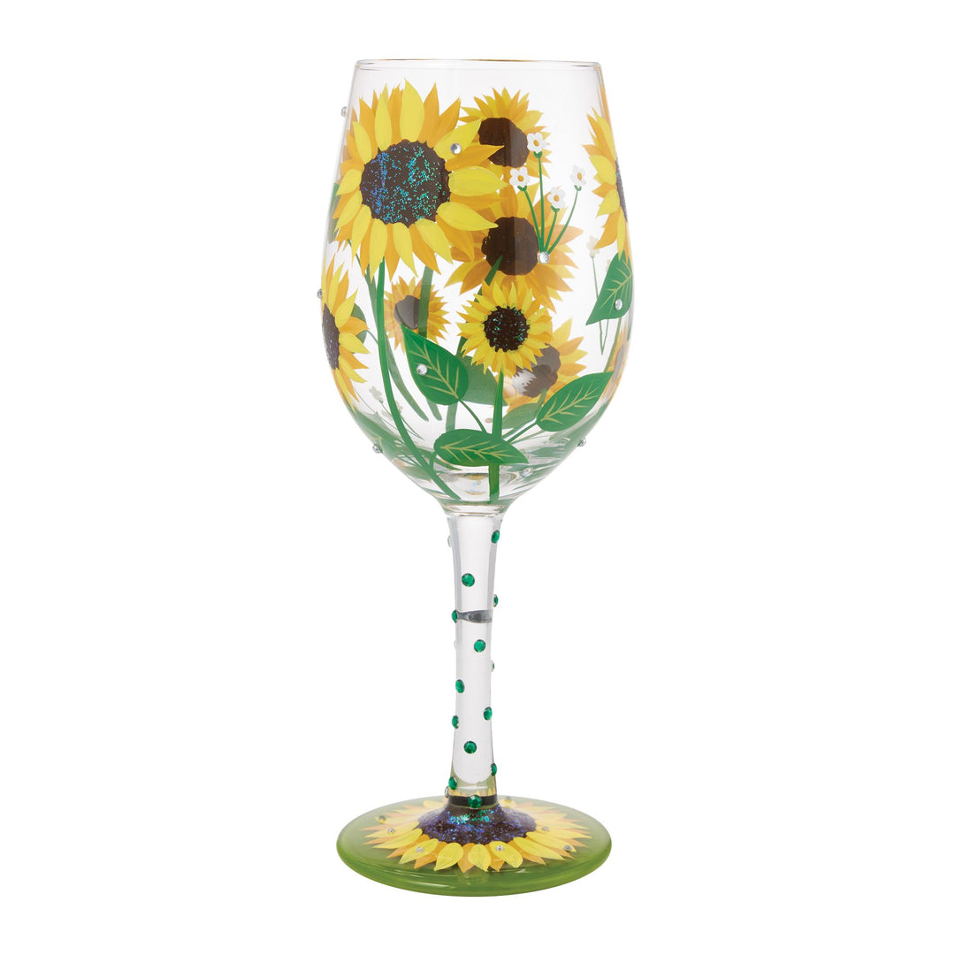 Sunflower Hand Painted Wine Glass