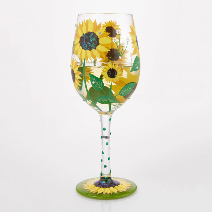 Sunflower Hand Painted Wine Glass