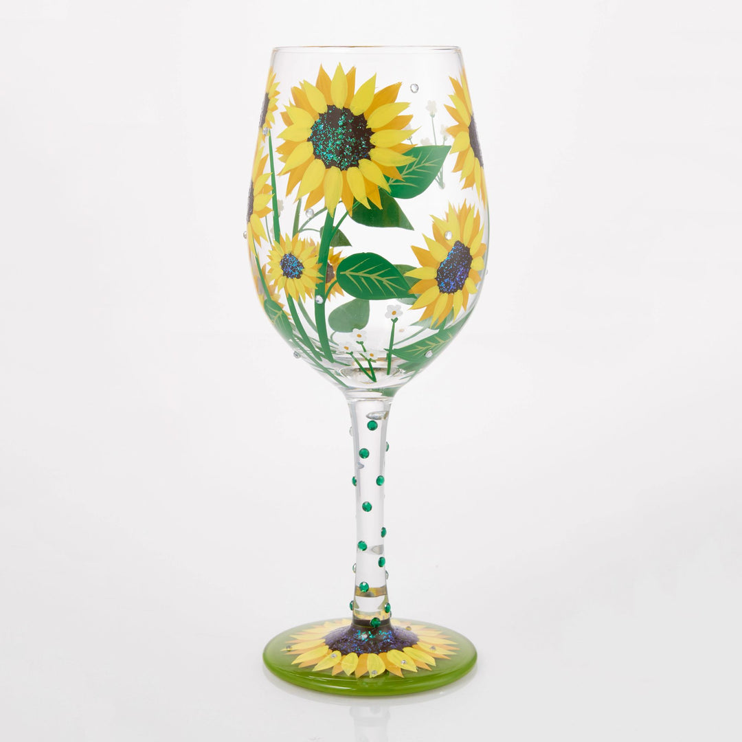 Sunflower Hand Painted Wine Glass