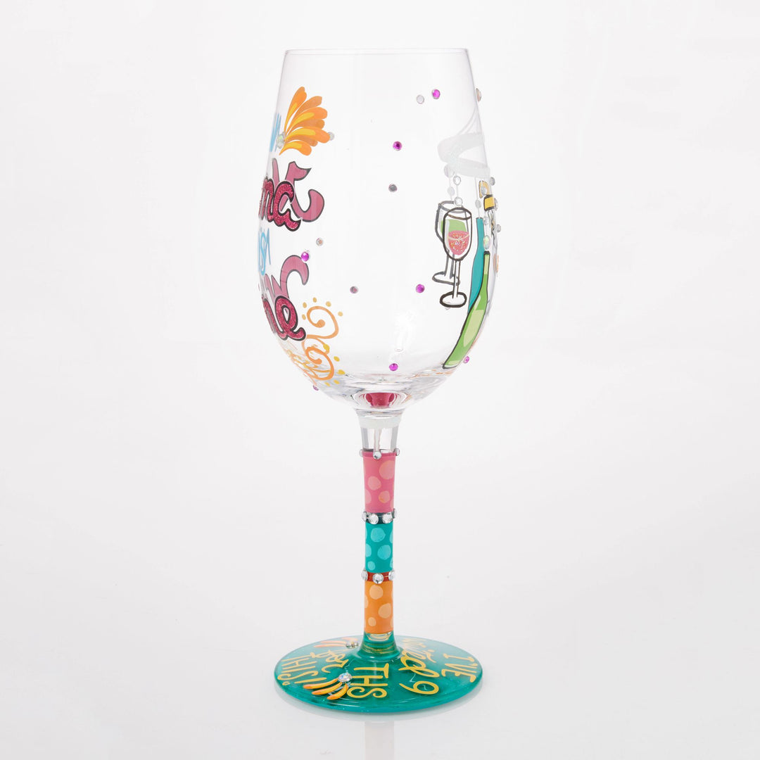 New Mama Needs Wine Hand Painted Wine Glass