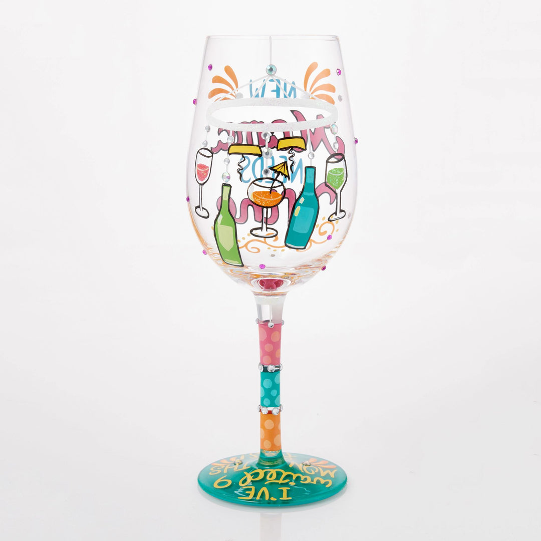 New Mama Needs Wine Hand Painted Wine Glass