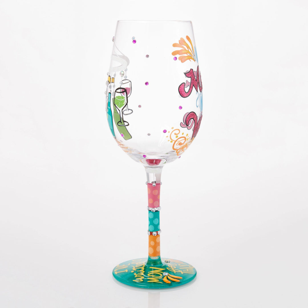 New Mama Needs Wine Hand Painted Wine Glass