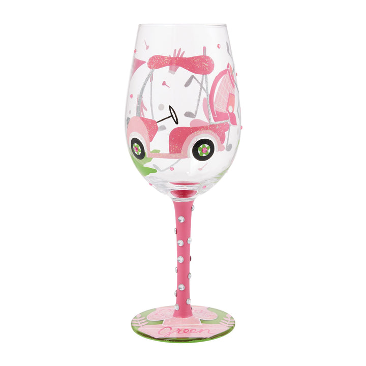 Queen of the Green Hand Painted Wine Glass