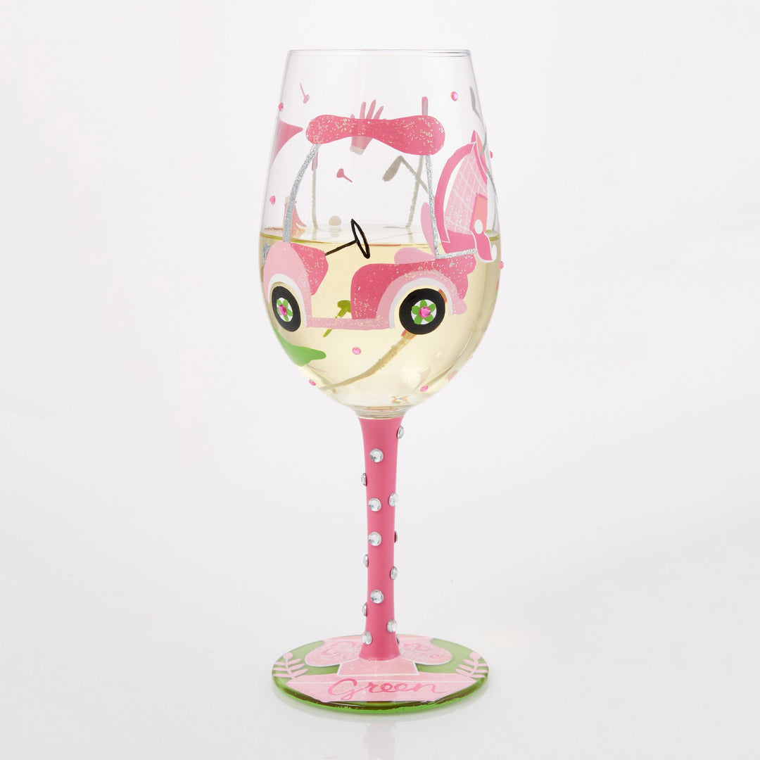 Queen of the Green Hand Painted Wine Glass