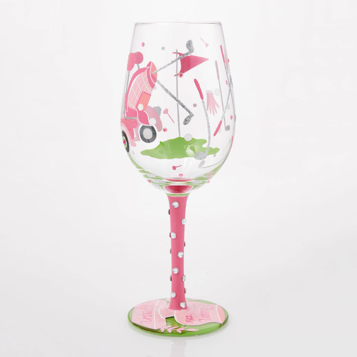 Queen of the Green Hand Painted Wine Glass