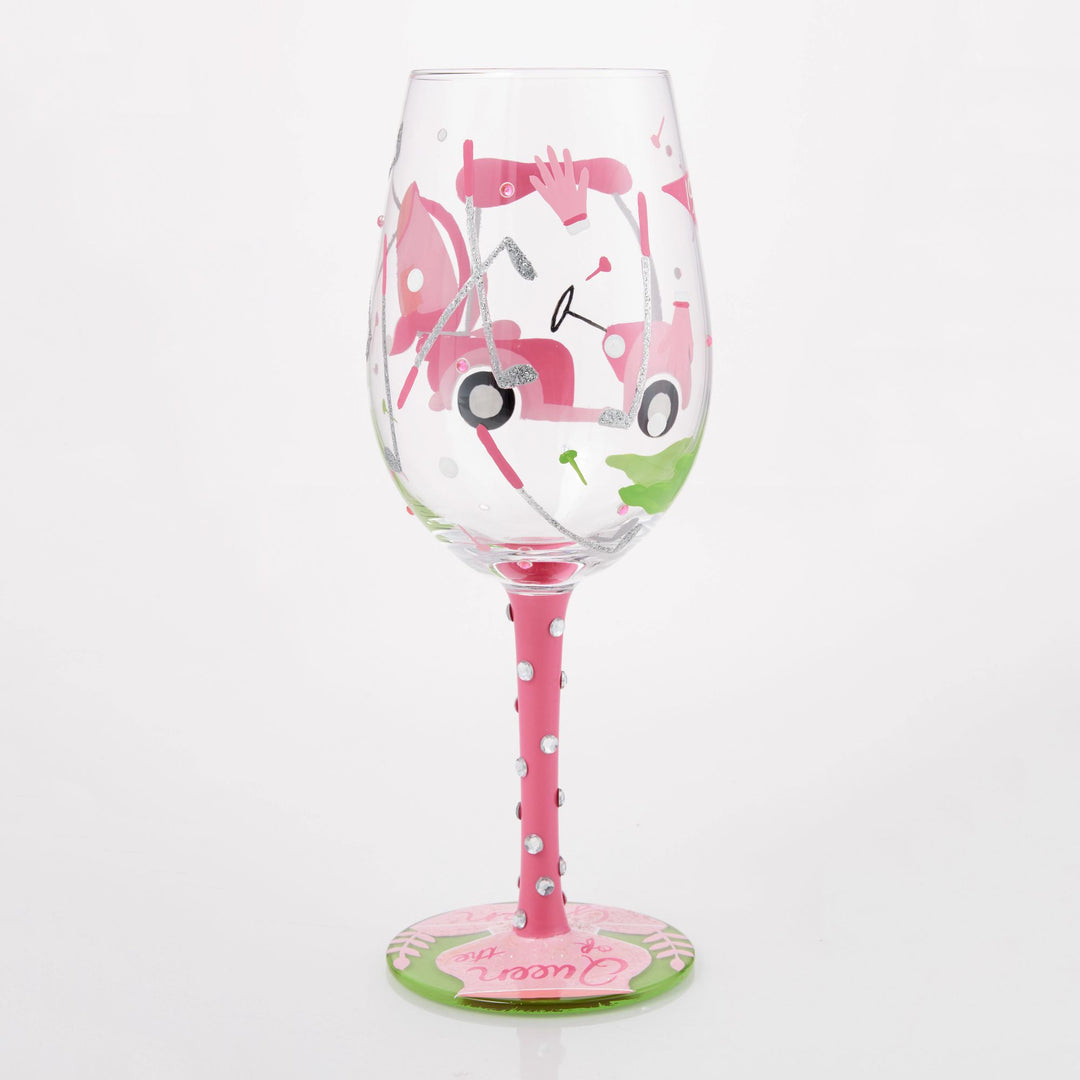 Queen of the Green Hand Painted Wine Glass