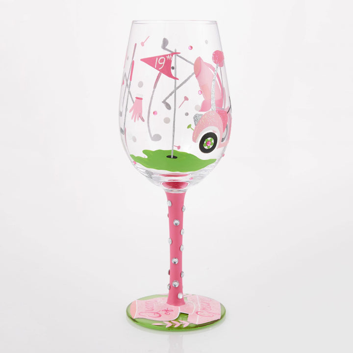 Queen of the Green Hand Painted Wine Glass