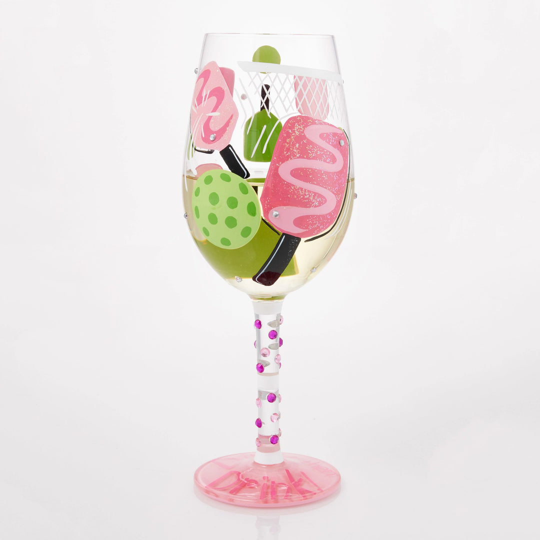 Dink then Drink Hand Painted Wine Glass