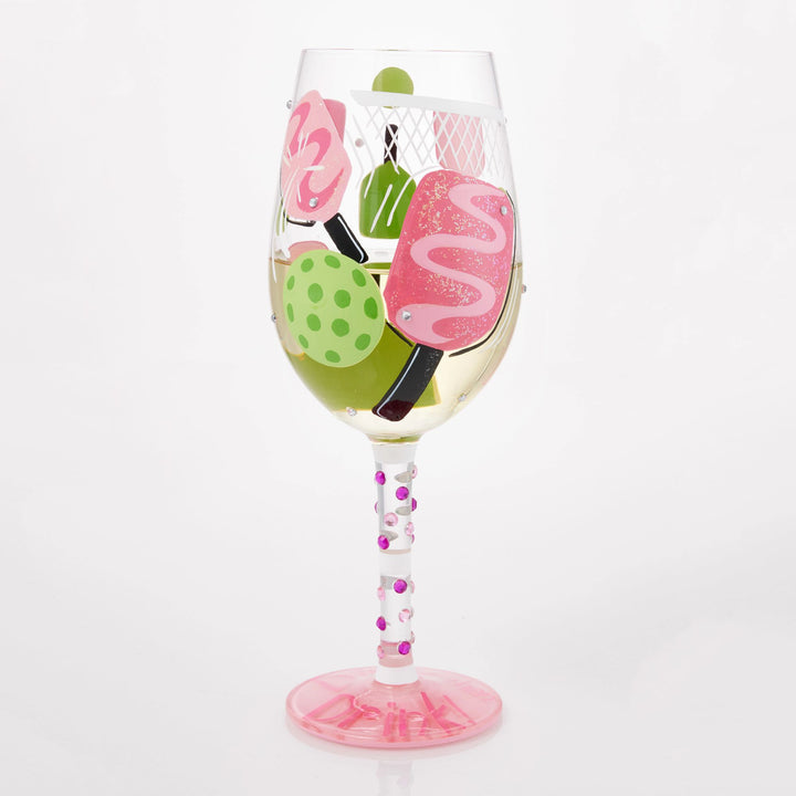 Dink then Drink Hand Painted Wine Glass