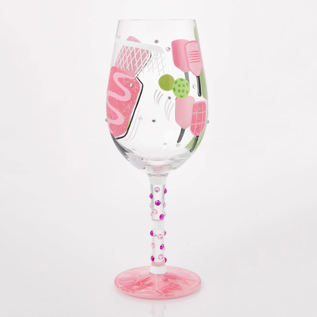 Dink then Drink Hand Painted Wine Glass