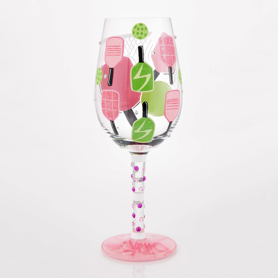 Dink then Drink Hand Painted Wine Glass