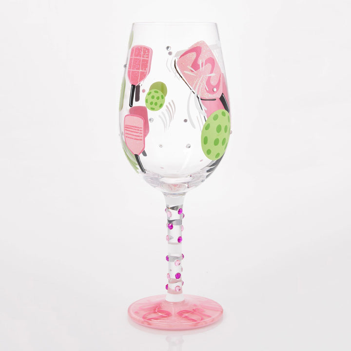 Dink then Drink Hand Painted Wine Glass