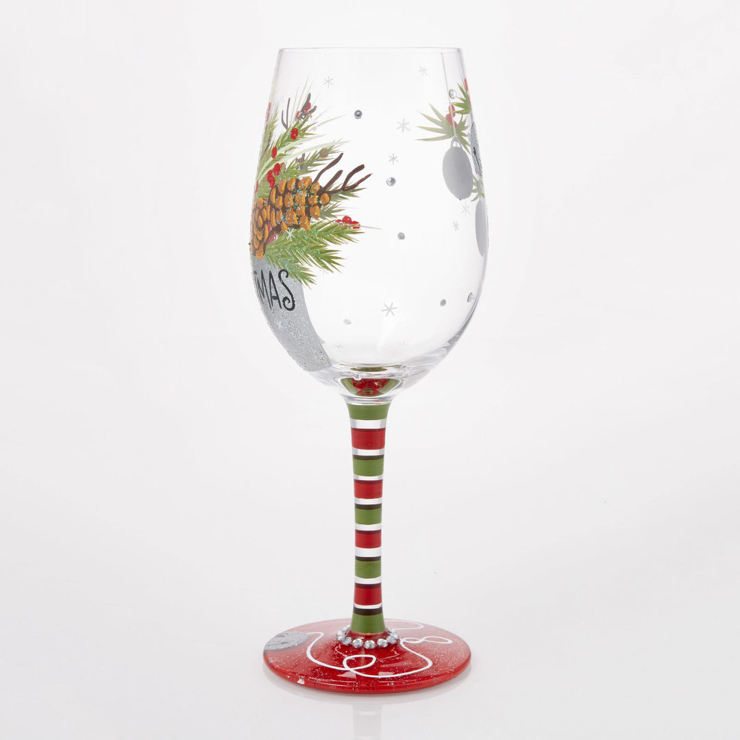 Best Christmas Ever Hand Painted Wine Glass