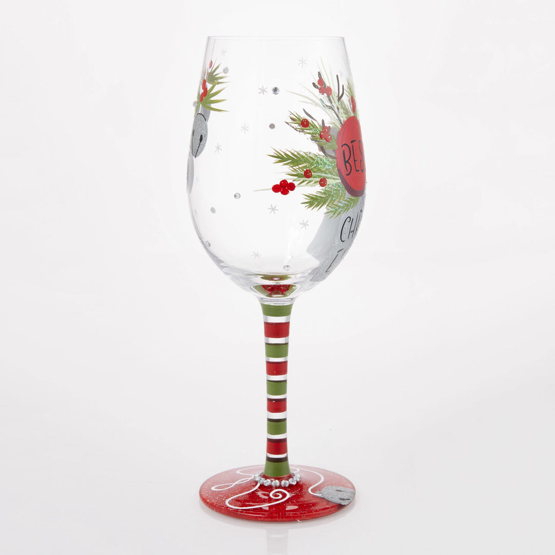 Best Christmas Ever Hand Painted Wine Glass