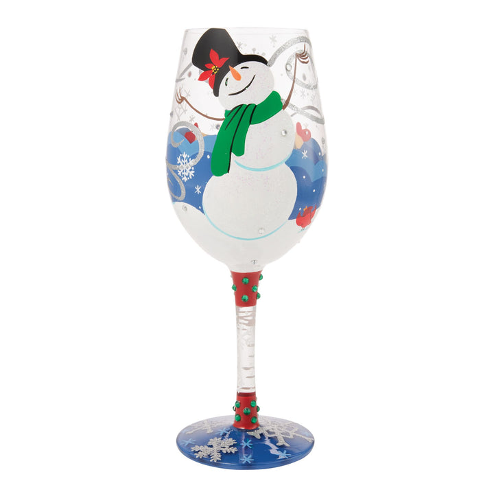 First Christmas Snow Hand Painted Wine Glass