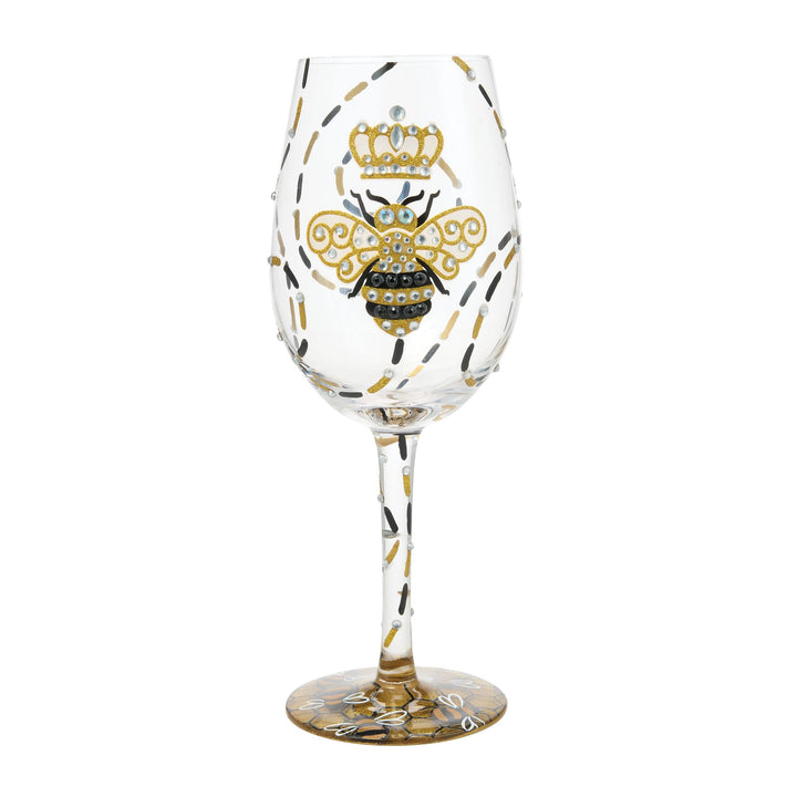 Queen Bee Hand Painted Wine Glass