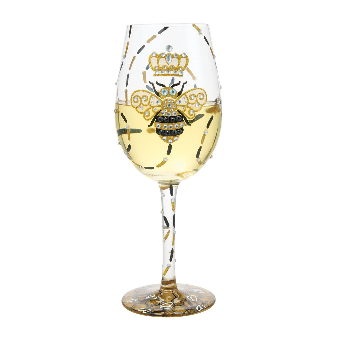 Queen Bee Hand Painted Wine Glass