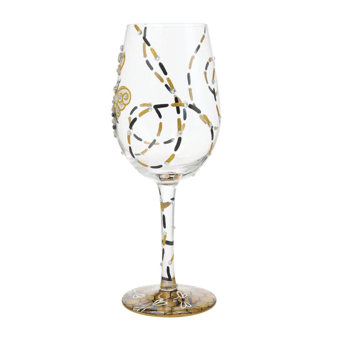 Queen Bee Hand Painted Wine Glass
