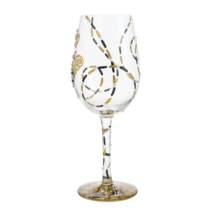 Queen Bee Hand Painted Wine Glass