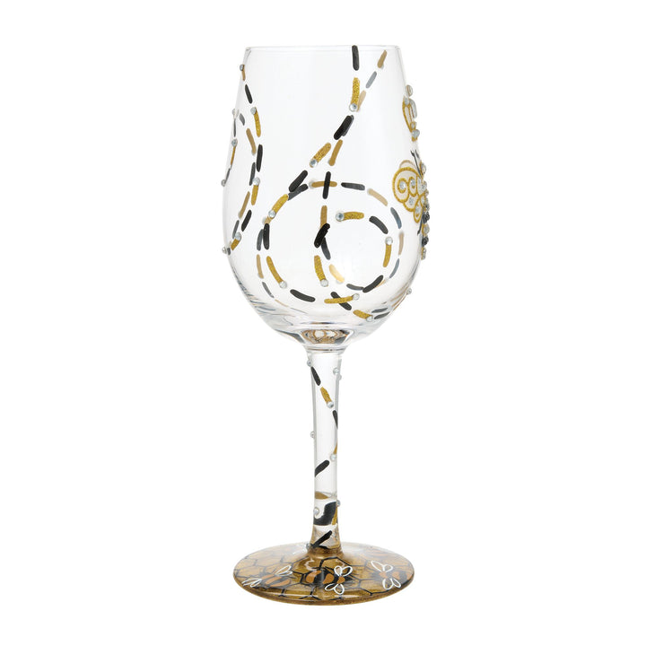 Queen Bee Hand Painted Wine Glass