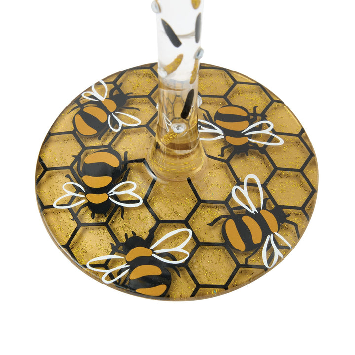 Queen Bee Hand Painted Wine Glass