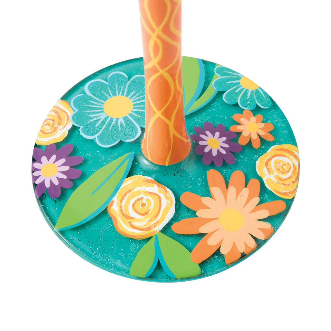Fabulous Florals Hand Painted Wine Glass