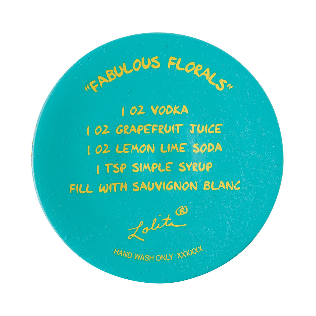 Fabulous Florals Hand Painted Wine Glass