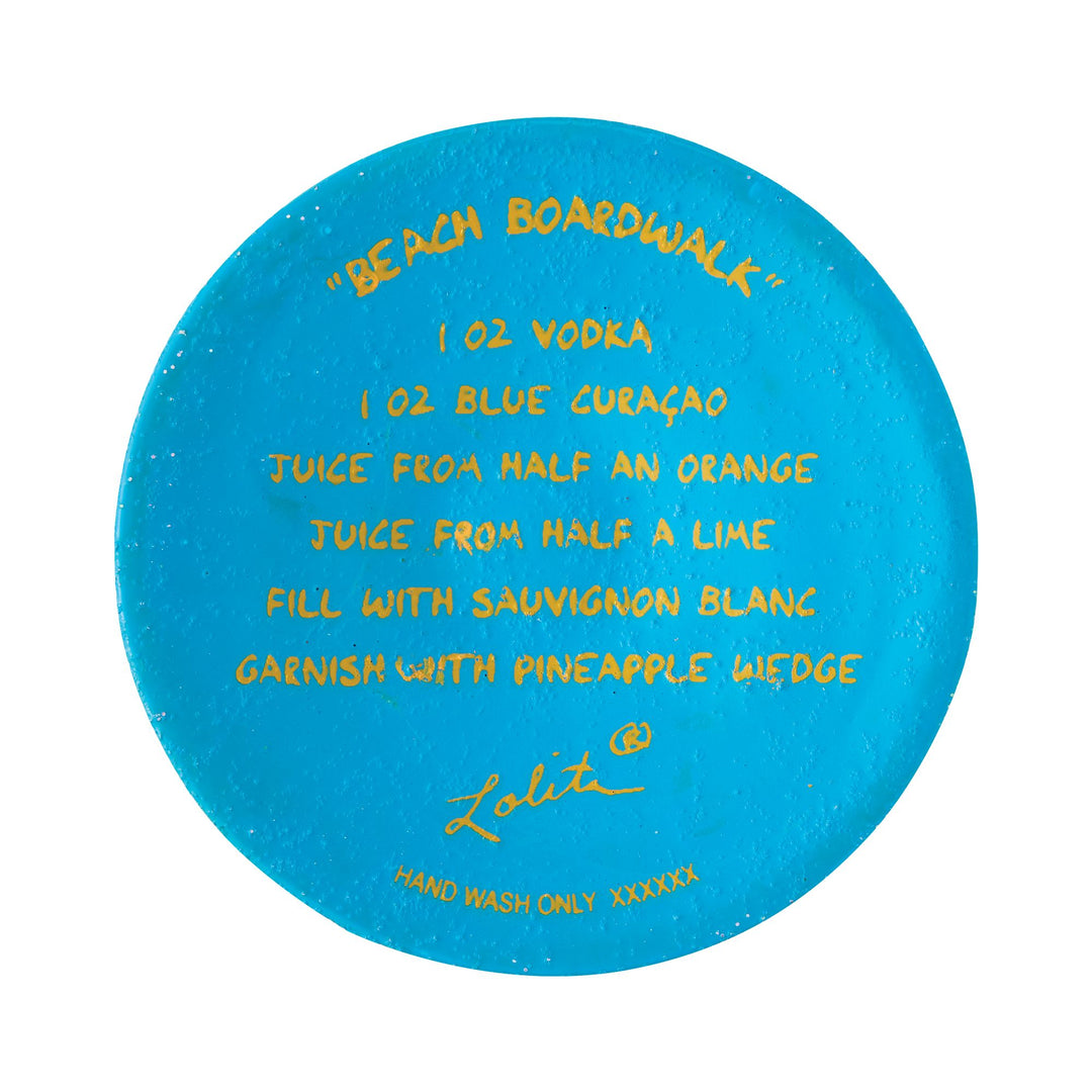 Beach Boardwalk Hand Painted Wine Glass