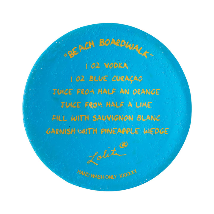 Beach Boardwalk Hand Painted Wine Glass