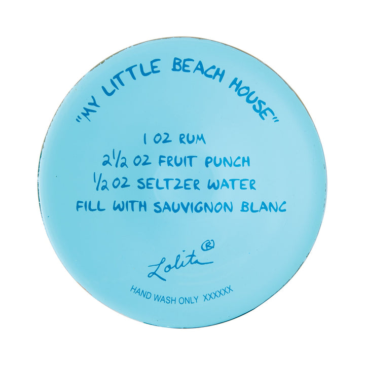 My Little Beach House Hand Painted Stemless Wine Glass