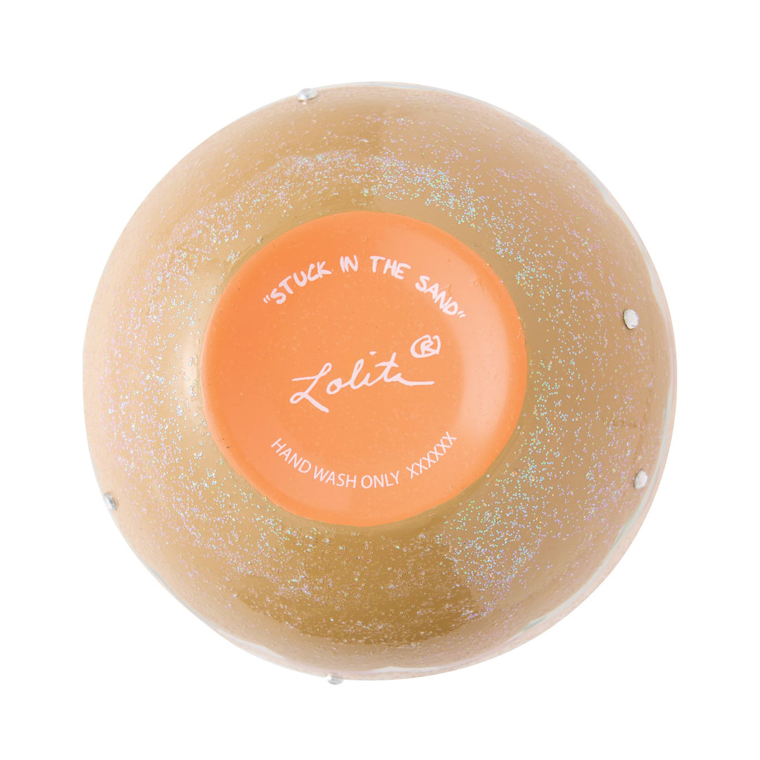 Stuck in the Sand Hand Painted Stemless Wine Glass