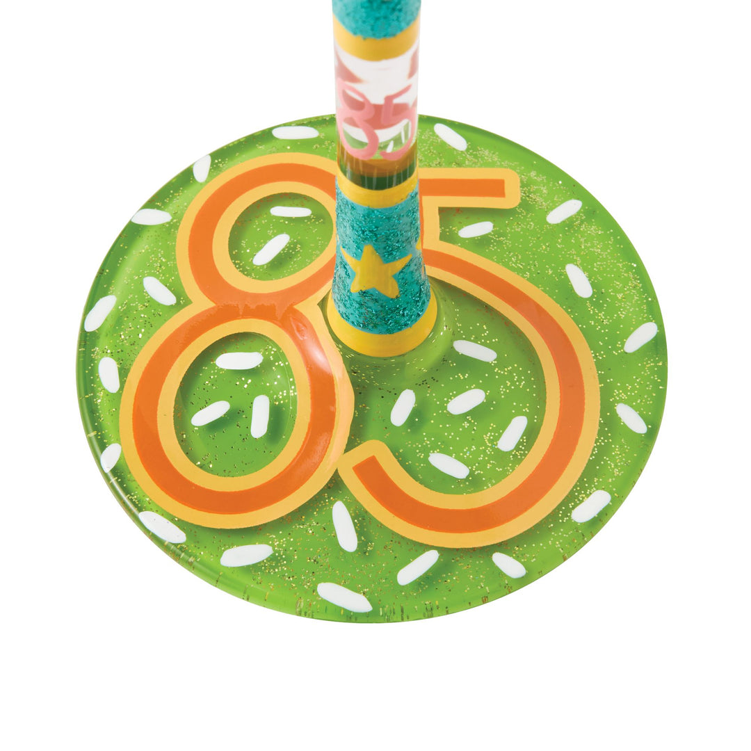 Happy 85th Birthday Hand Painted Wine Glass