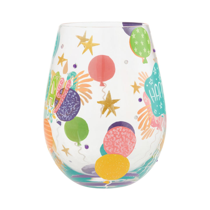 LOLITA Birthday Girl Hand Painted Stemless Wine Glass