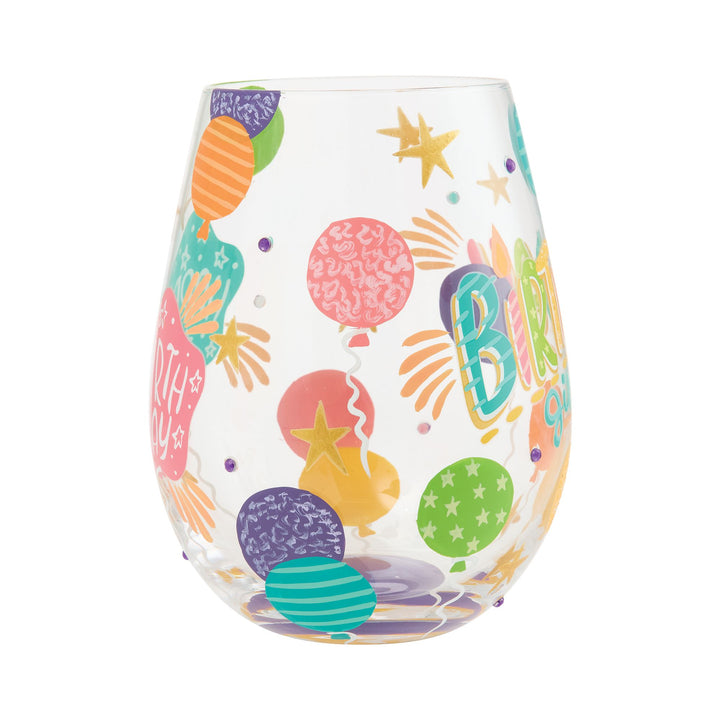 LOLITA Birthday Girl Hand Painted Stemless Wine Glass