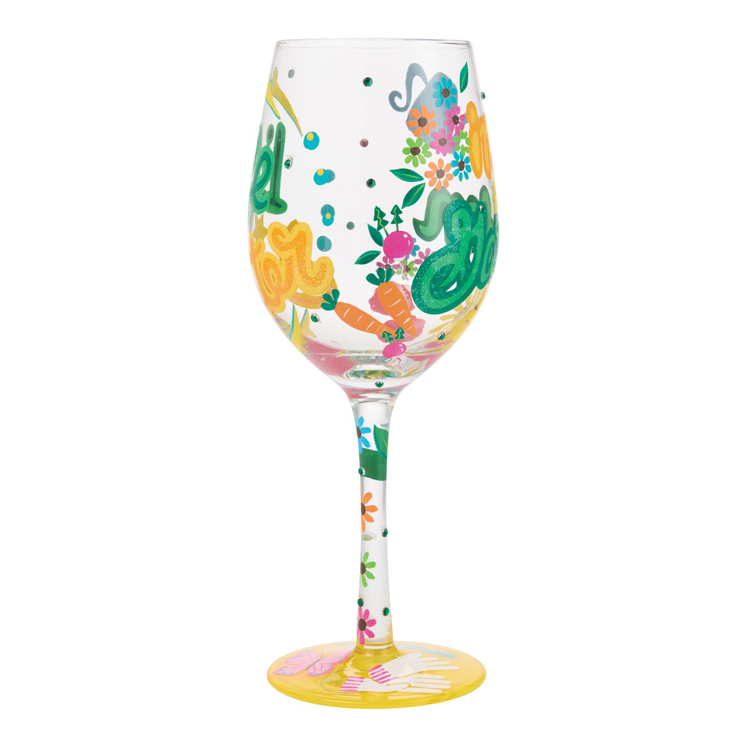 Better In The Garden Hand Painted Wine Glass