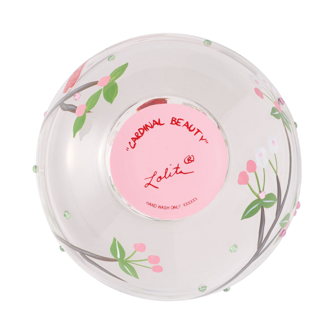 LOLITA Cardinal Beauty Hand Painted Stemless Wine Glass
