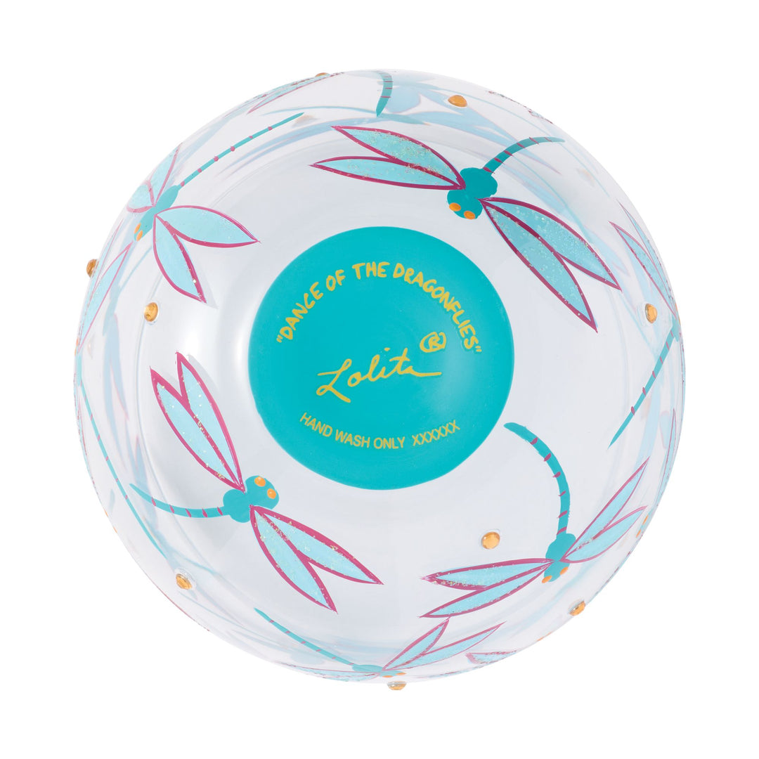 LOLITA Dance of the Dragonflies  Hand Painted Wine Glass