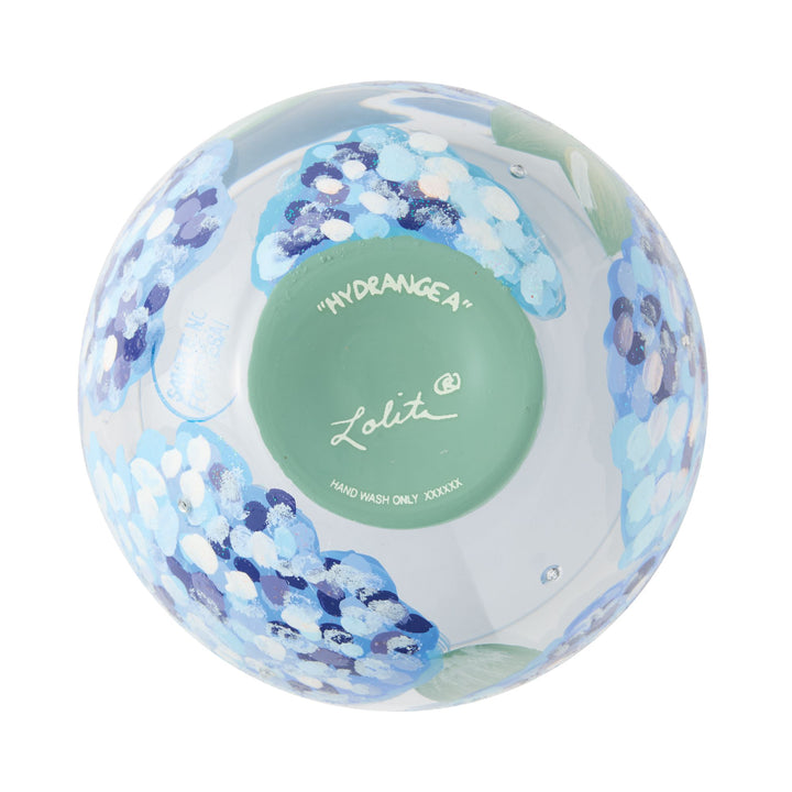 Hydrangea Hand Painted Stemless Wine Glass