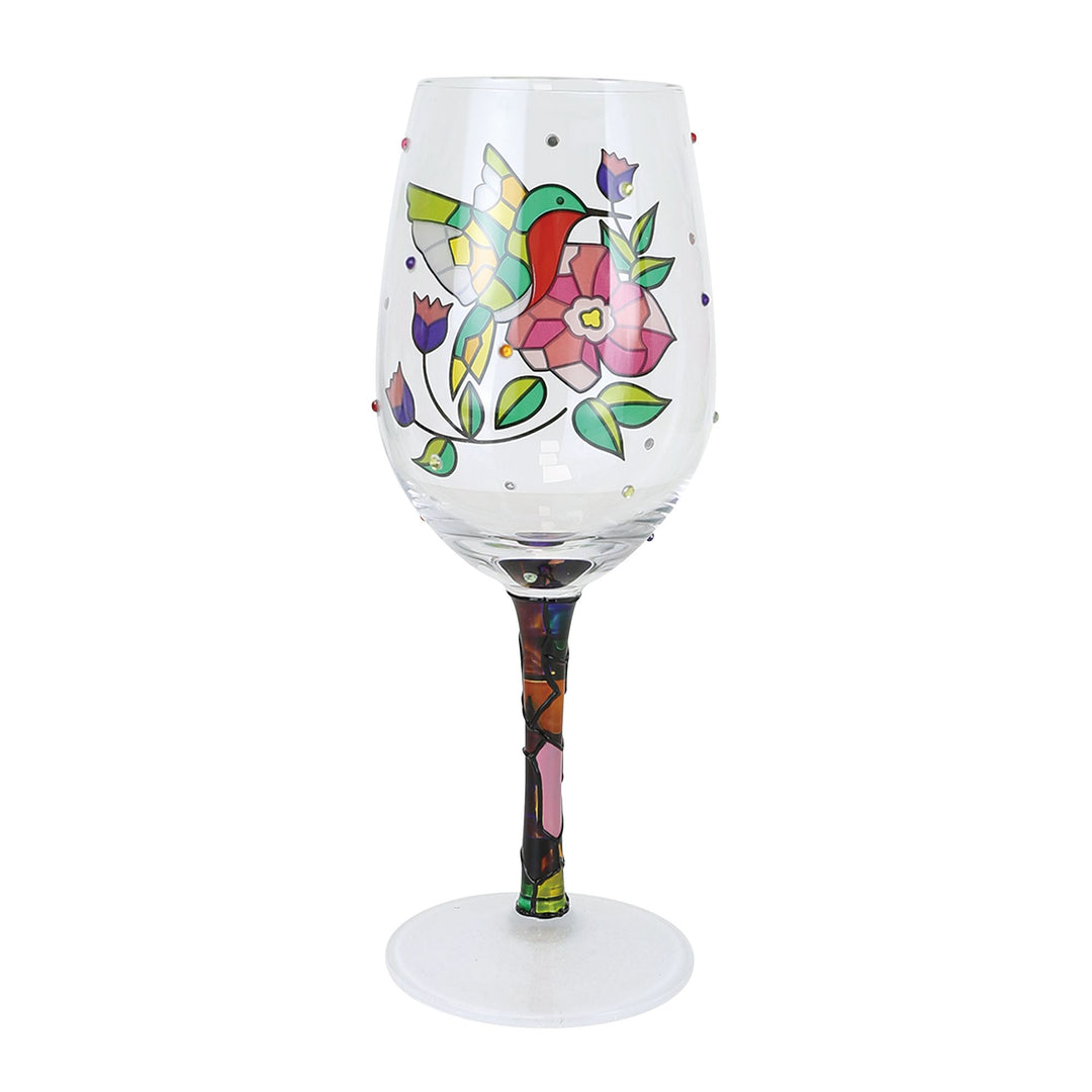 Flight Of The Jewels Hand Painted Wine Glass