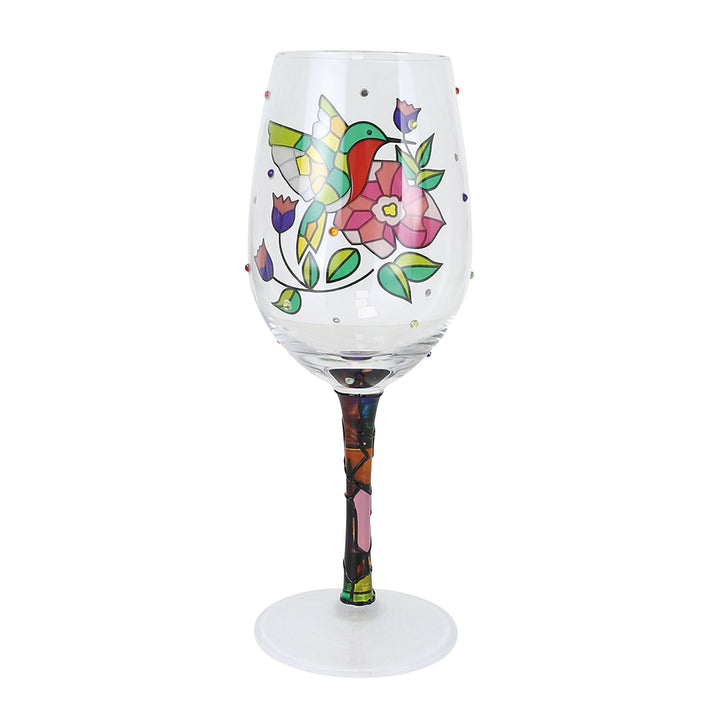 Flight Of The Jewels Hand Painted Wine Glass