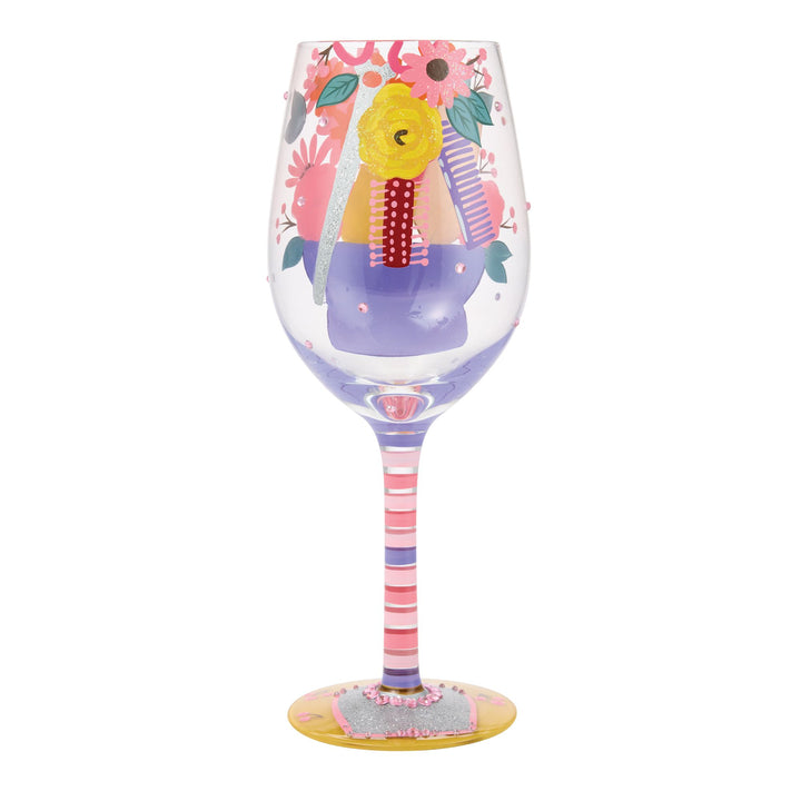 Best Hairstylist Ever Hand Painted Wine Glass