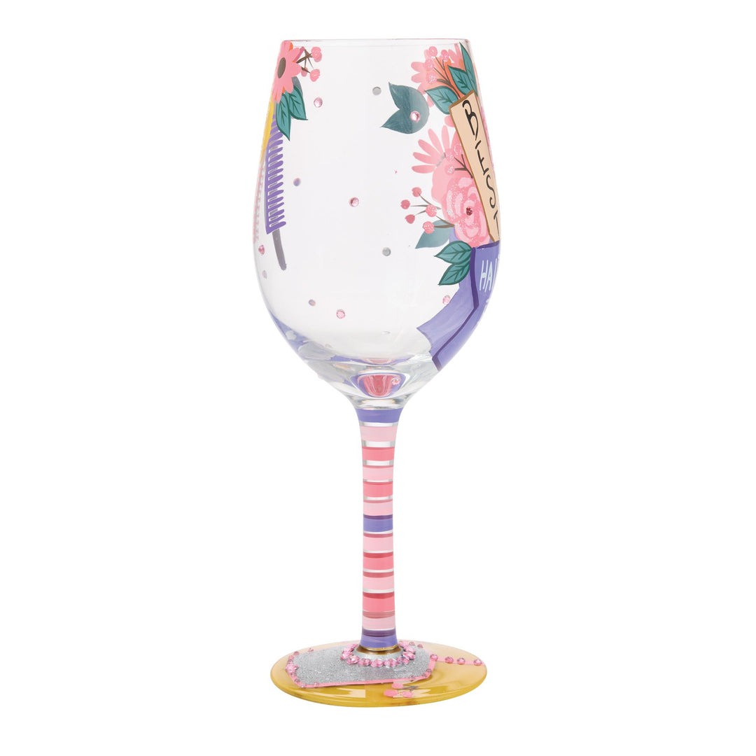 Best Hairstylist Ever Hand Painted Wine Glass