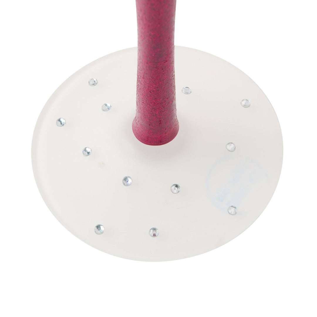 Perfectly Pink Christmas Hand Painted Wine Glass