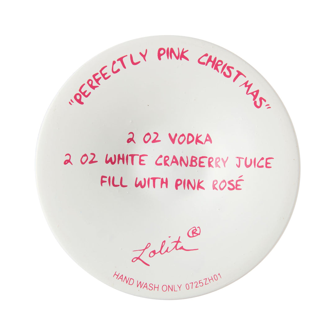 Perfectly Pink Christmas Hand Painted Wine Glass