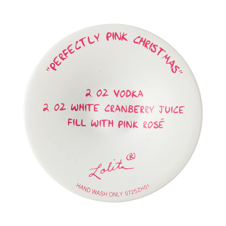 Perfectly Pink Christmas Hand Painted Wine Glass
