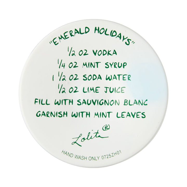 Emerald Holidays Hand Painted Wine Glass