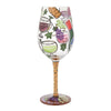 My Therapy Hand-painted Artisan Wine Glass, 15 oz.