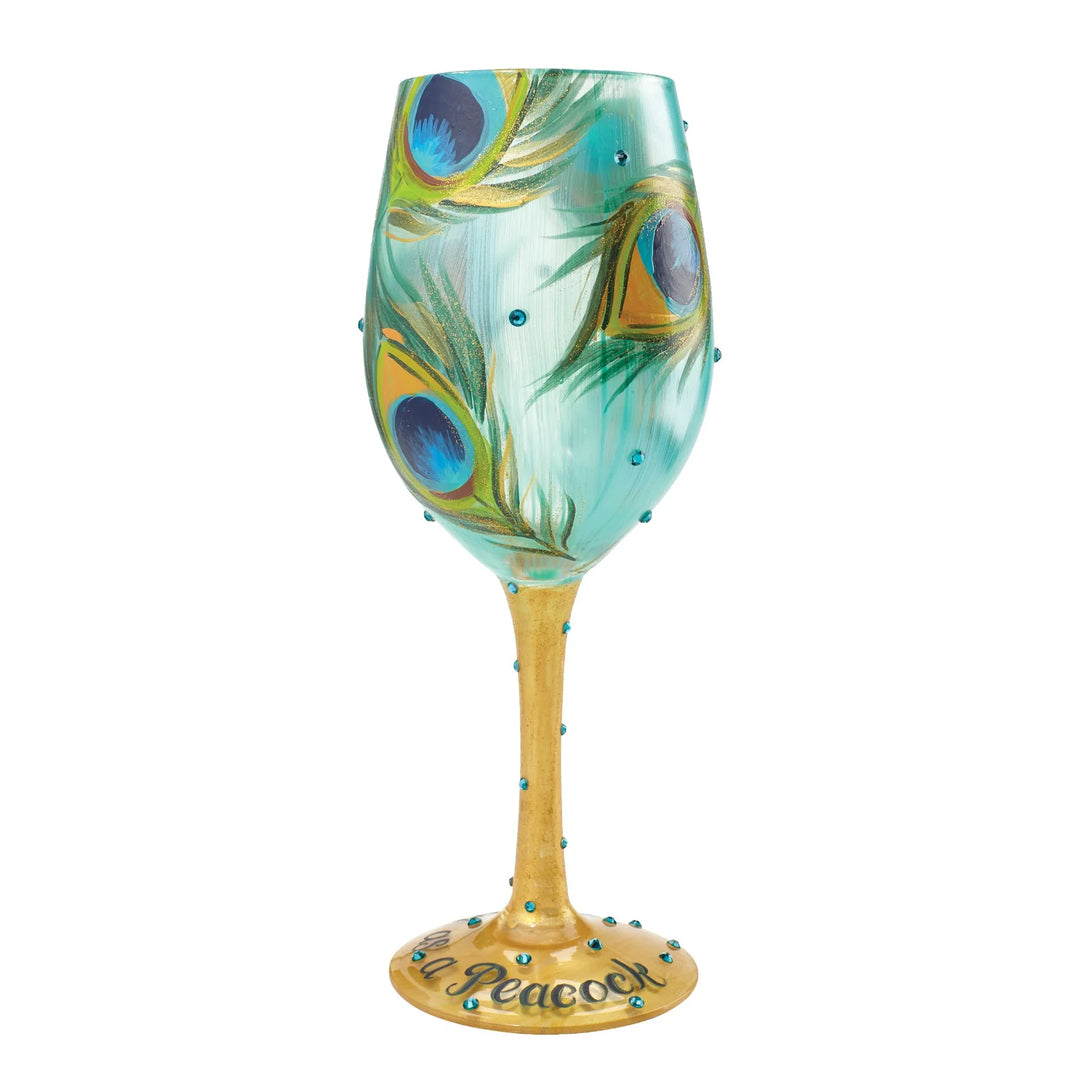 Peacock Wine Glass