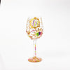 Queen For a Day Hand painted Wine Glass, 15 oz.